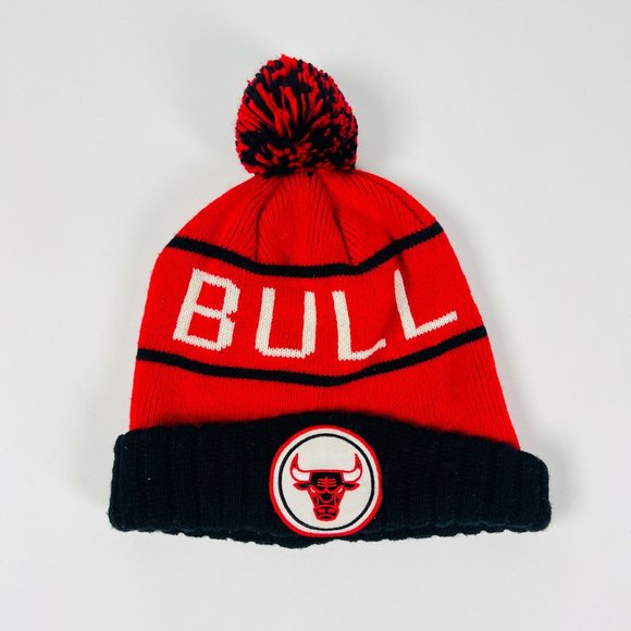 Mitchell & Ness NBA Basketball Chicago Red Black Bulls Winter Knitted Hat - Picture 1 of 3